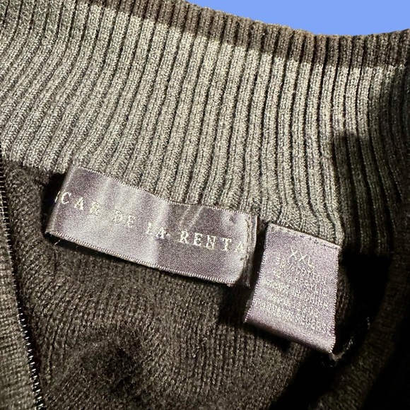 Oscar de la Renta Men's Black Cotton Blend Quarter Zip Collared Sweater Sz XXL - Picture 5 of 9